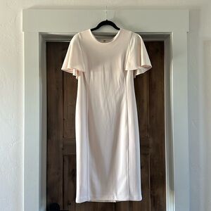 Calvin Klein Pale Pink Flutter Sleeves Sheath Dress